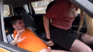 Fake Driving School: Lucy Heart POV doggy fucks sex scene