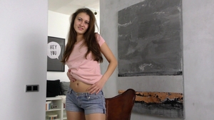 Nubiles: Tall shaved asian blonde haired Kler masturbating