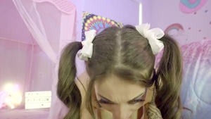 Inserted: Inked Maddy May getting facial masturbating